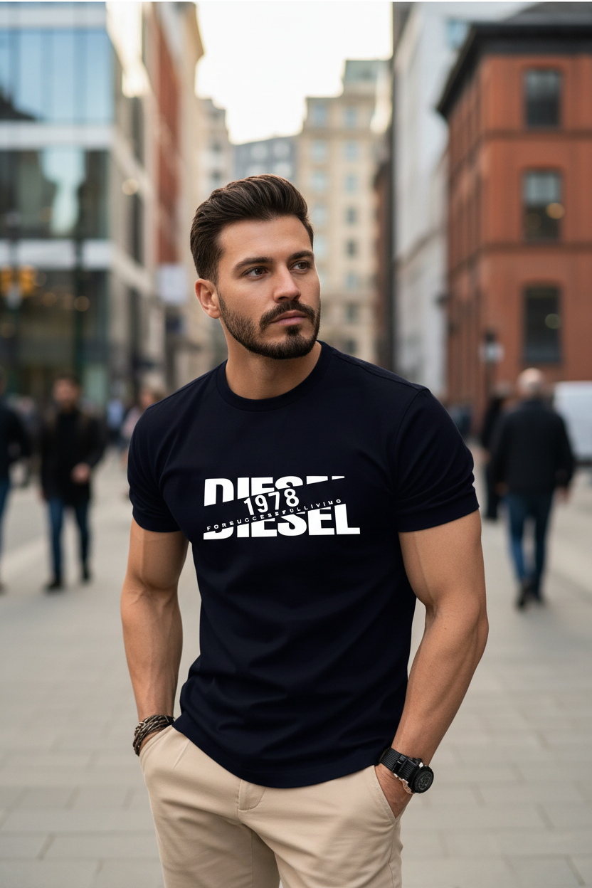 Men's Premium Black T-Shirt – Pure Cotton Short Sleeve
