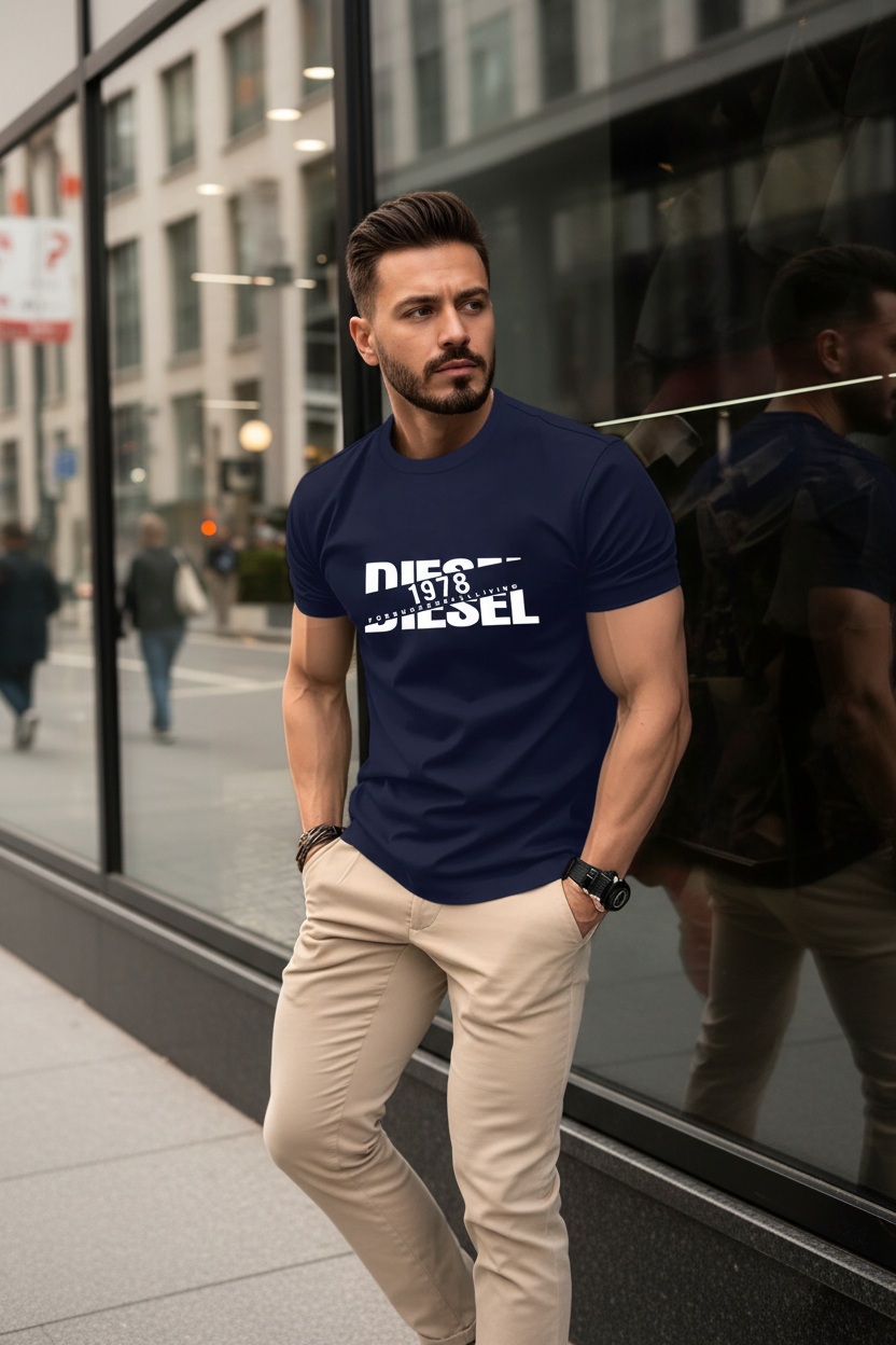 Men's Premium Black T-Shirt – Pure Cotton Short Sleeve